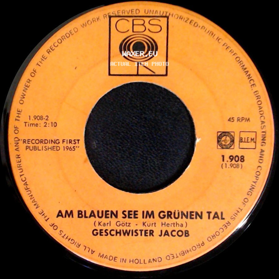 Geschwister Jacob - Vier Verliebte Mädchen / Am Blauen See Im Grünen Tal side B