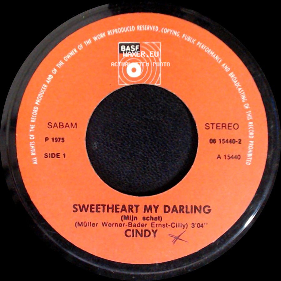 Cindy - Sweetheart My Darling / 'k Ben Gelukkig En Blij side A