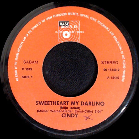 Cindy - Sweetheart My Darling / 'k Ben Gelukkig En Blij side A