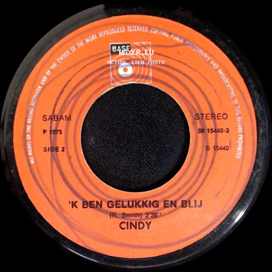 Cindy - Sweetheart My Darling / 'k Ben Gelukkig En Blij side B