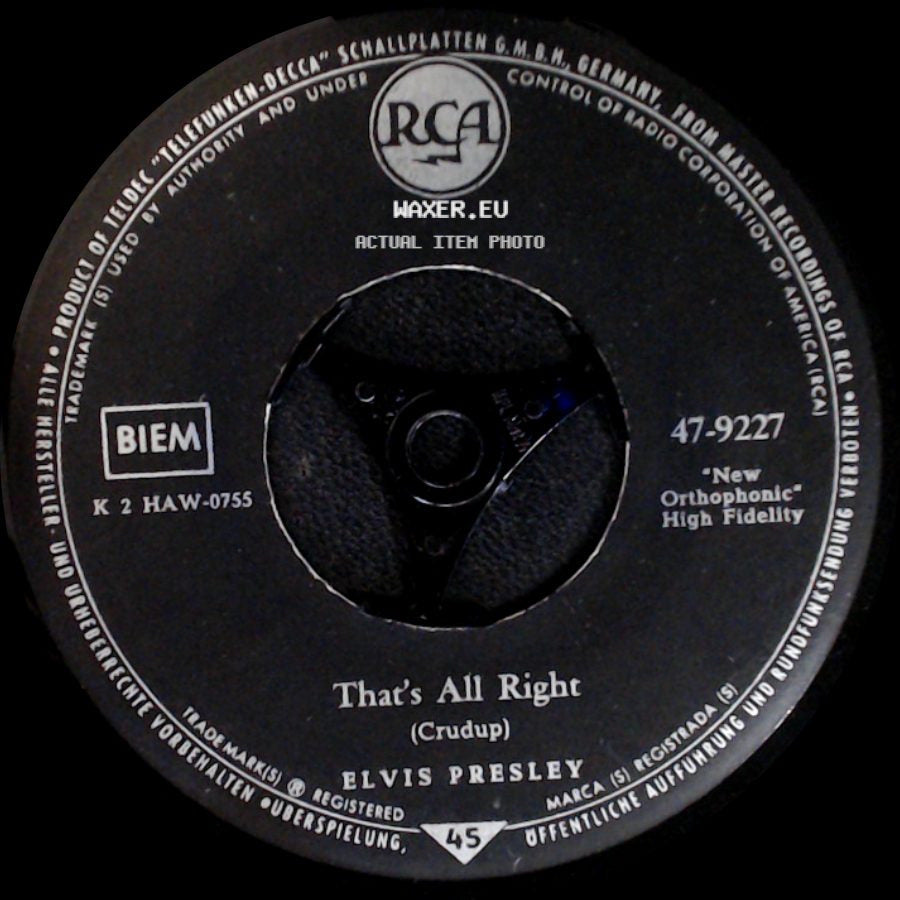 Elvis Presley - That's All Right / You're A Heartbreaker side A