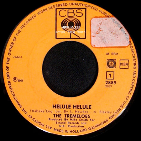 The Tremeloes - Girl From Nowhere / Helule Helule side B