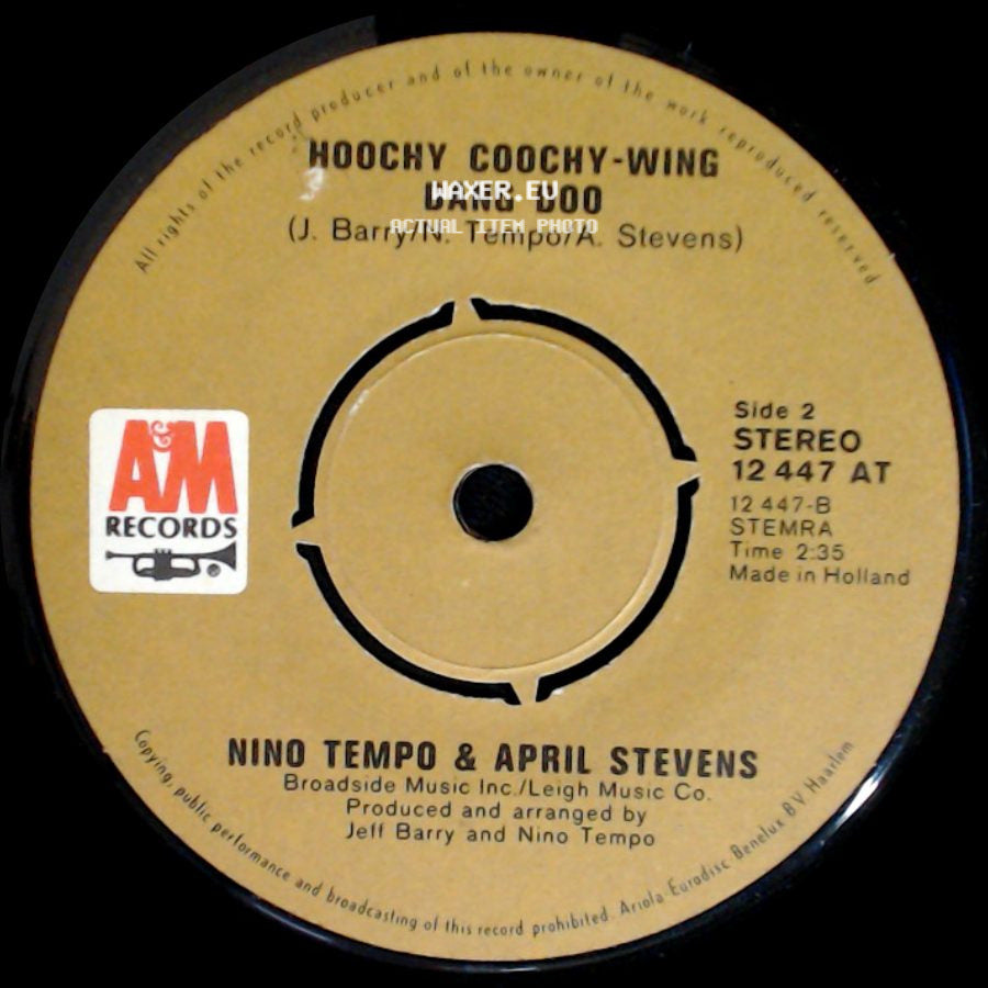Nino Tempo & April Stevens - Love Story / Hoochy Coochy-Wing Dang Doo side B
