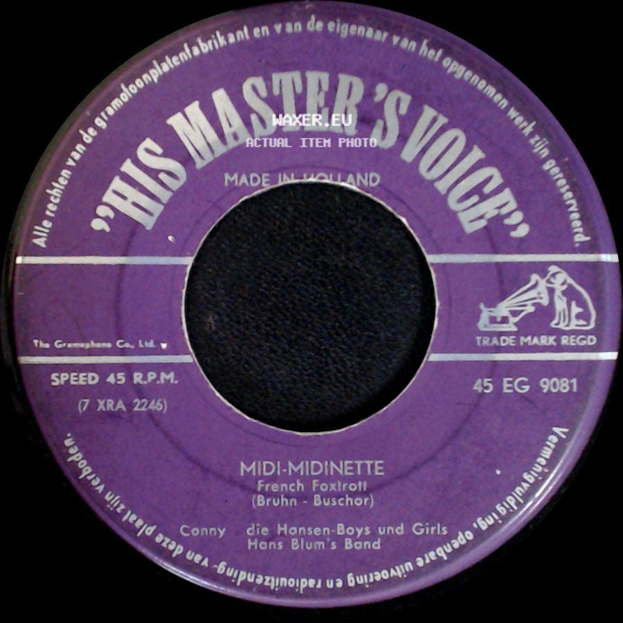 Conny - Die Hansen-Boys Und Girls, Hans Blum's Band - Wer Wird Der Erste Sein / Midi-Midinette side B