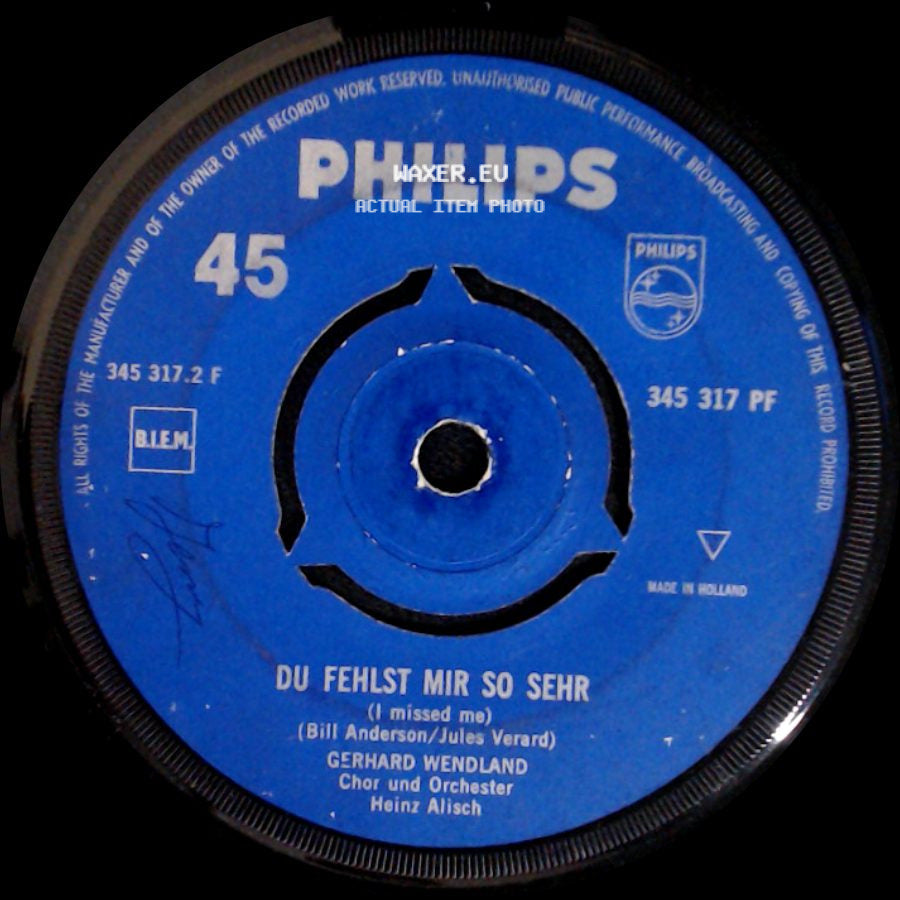 Gerhard Wendland - Tanze Mit Mir In Den Morgen / Du Fehlst Mir So Sehr (I Missed Me) side B