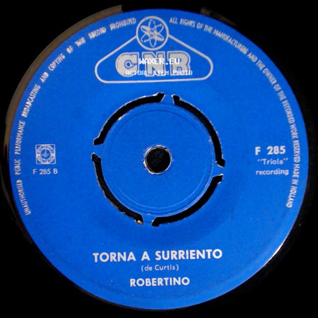 Robertino - Santa Lucia / Torna A Surriento side B