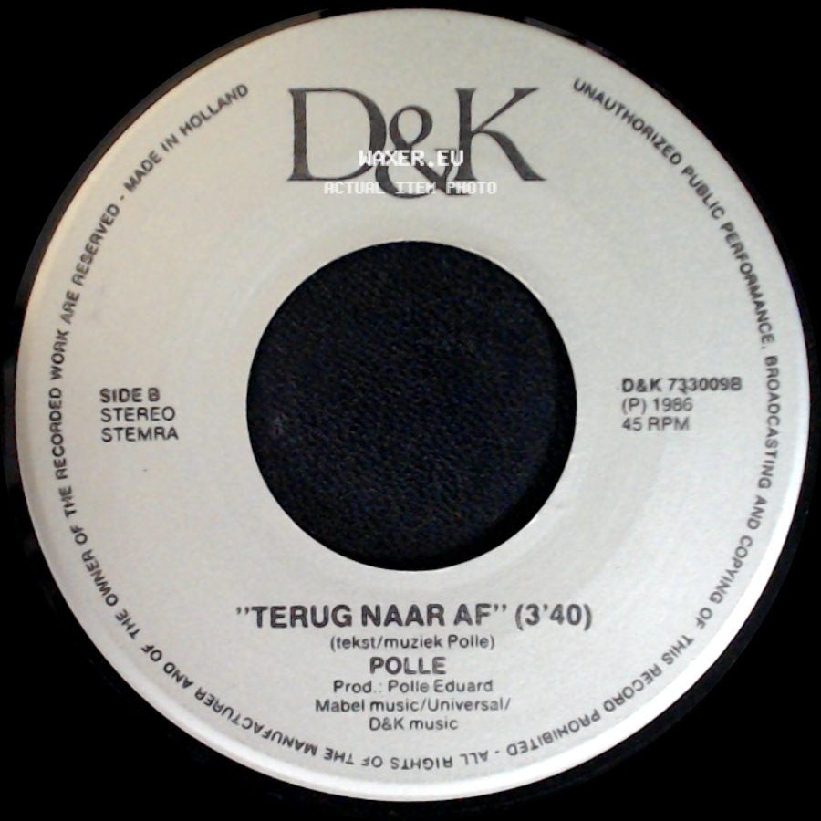 Polle & Jody / Polle - Alleen Jij / Terug Naar Af side B