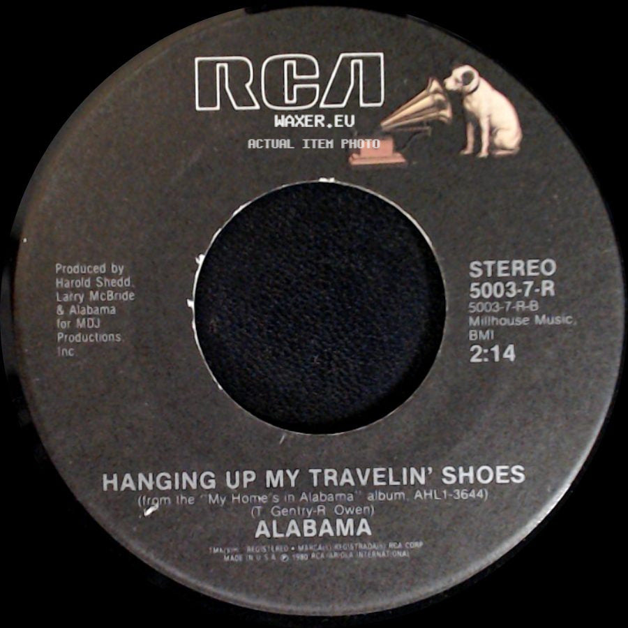 Alabama - Hanging Up My Travelin' Shoes / Touch Me When We're Dancing side A