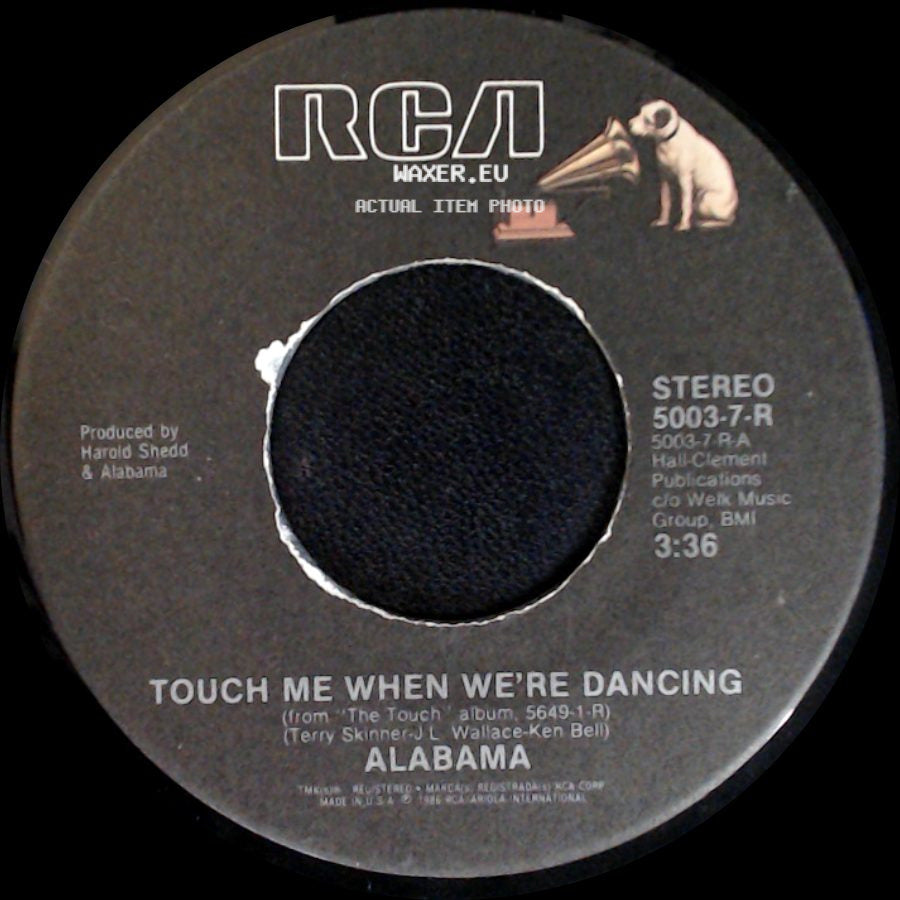 Alabama - Hanging Up My Travelin' Shoes / Touch Me When We're Dancing side B