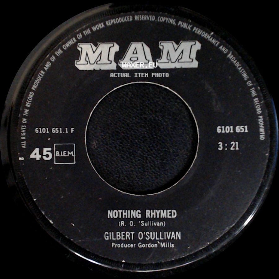 Gilbert O'sullivan - Nothing Rhymed / Everybody Knows side A