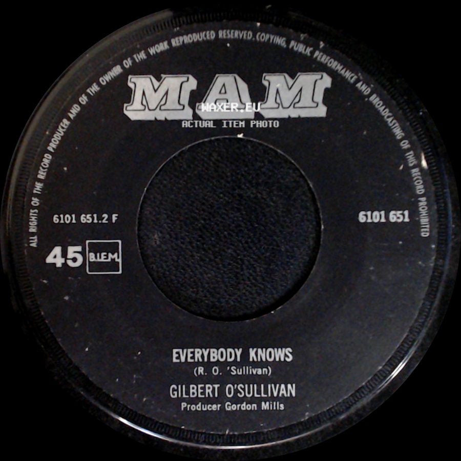 Gilbert O'sullivan - Nothing Rhymed / Everybody Knows side B
