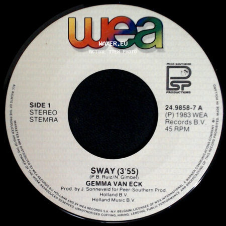 Gemma Van Eck - Sway (3'55) / Love Is The Magic Word (3'30) side A