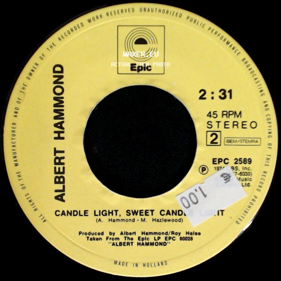 Albert Hammond - Candle Light, Sweet Candle Light / I Don't Wanna Die In An Air Disaster side A