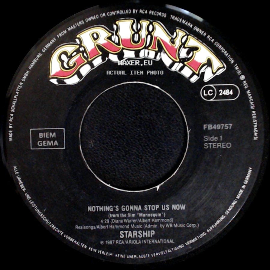 Starship - Nothing's Gonna Stop Us Now / Layin' It On The Line side A