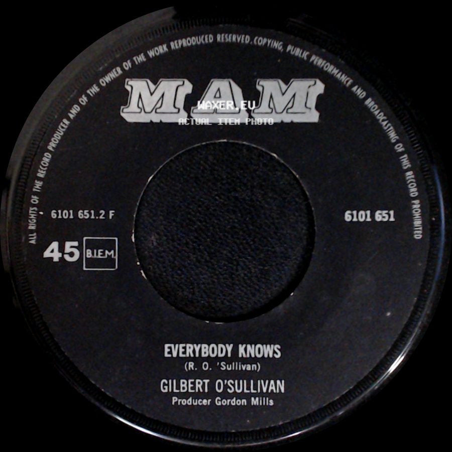 Gilbert O'sullivan - Nothing Rhymed / Everybody Knows side B