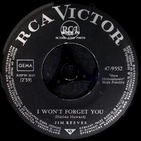 Jim Reeves - A Stranger's Just A Friend / I Won't Forget You side B