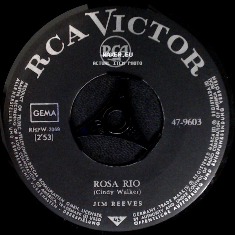 Jim Reeves - There's A Heartache Following Me / Rosa Rio side B