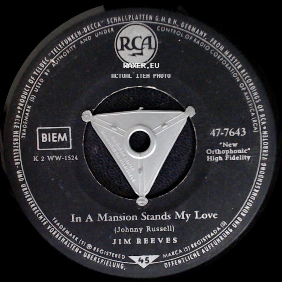 Jim Reeves - He'll Have To Go / In A Mansion Stands My Love side B