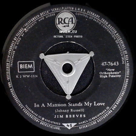 Jim Reeves - He'll Have To Go / In A Mansion Stands My Love side B