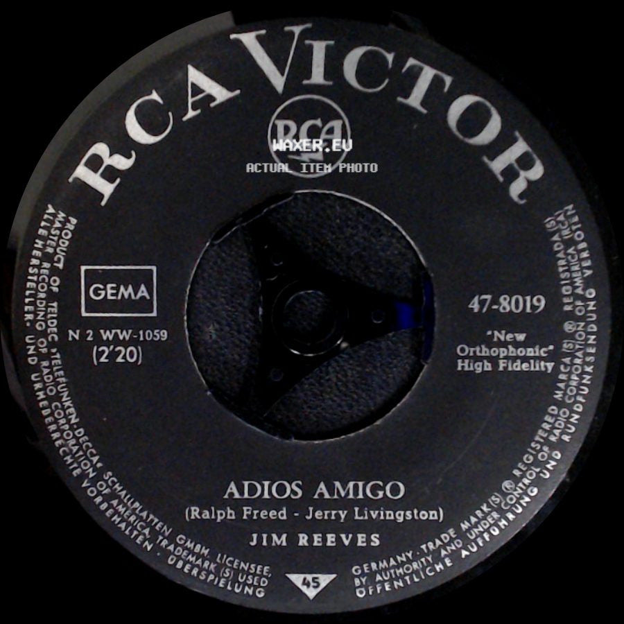 Jim Reeves - Adios Amigo / A Letter To My Heart side A