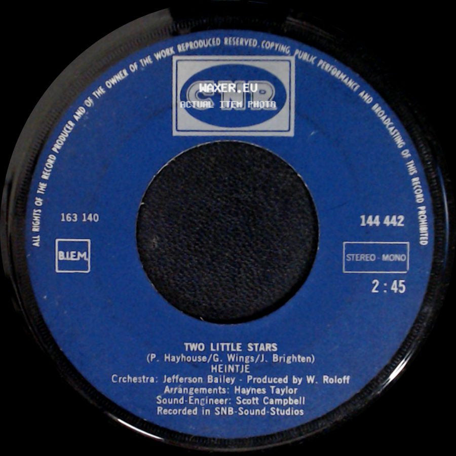 Heintje - I'm Your Little Boy / Two Little Stars side B