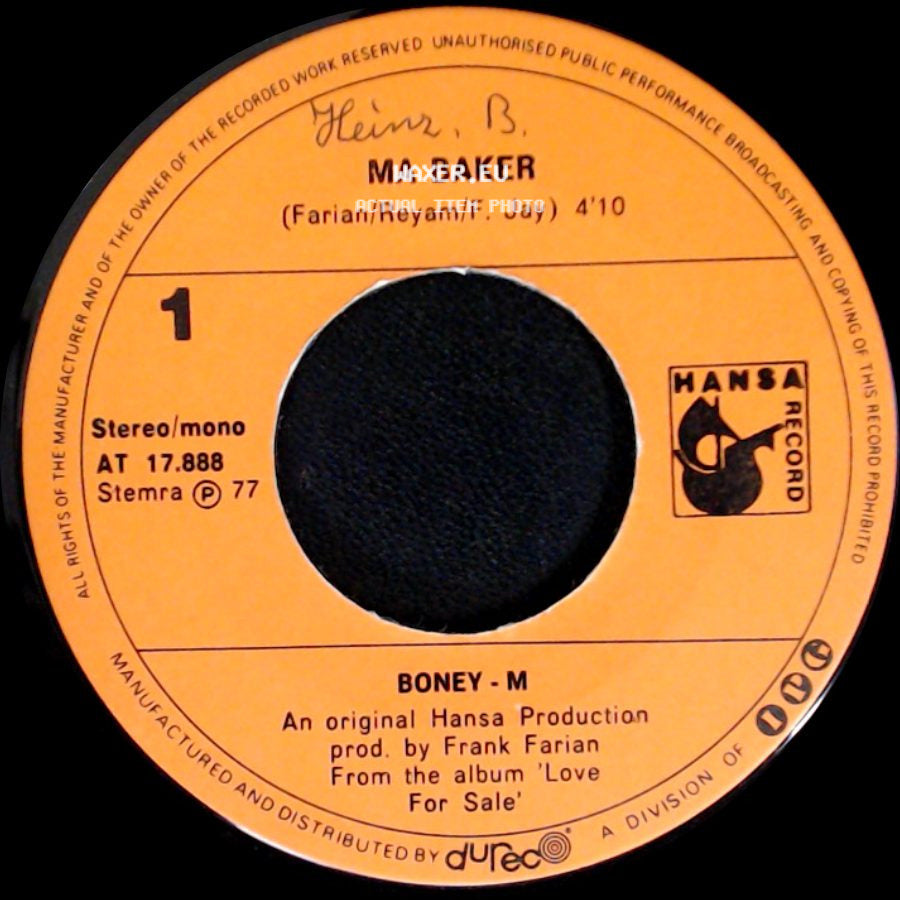 Boney - M - Still I'm Sad / Ma Baker side B