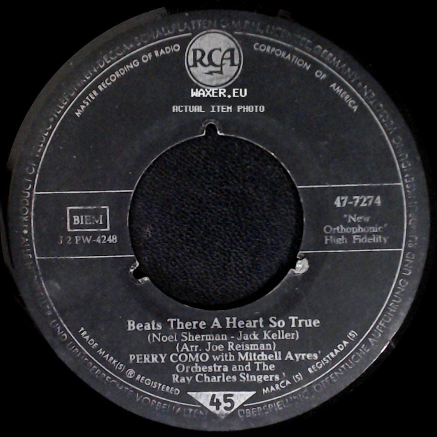 Perry Como With Mitchell Ayres' Orchestra And The Ray Charles Singers - Beats There A Heart So True / Moon Talk side A