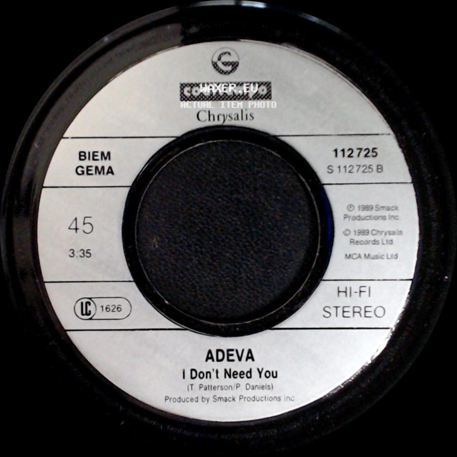 Adeva - I Don't Need You / I Thank You side A