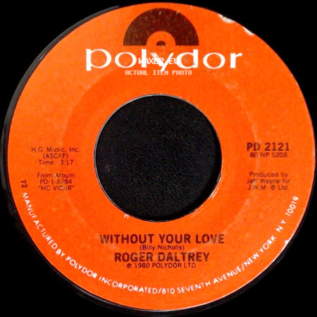 Roger Daltrey - Escape Part I / Without Your Love side B