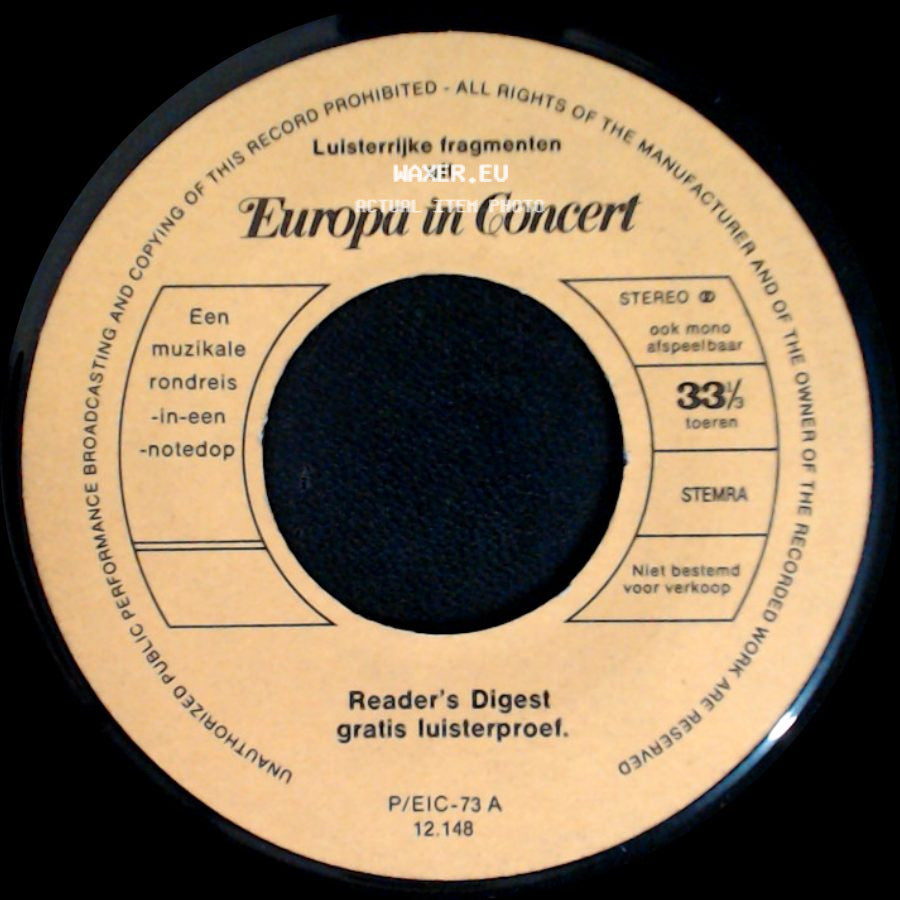 Unknown Artist - Europa In Concert / Unknown Title B side A