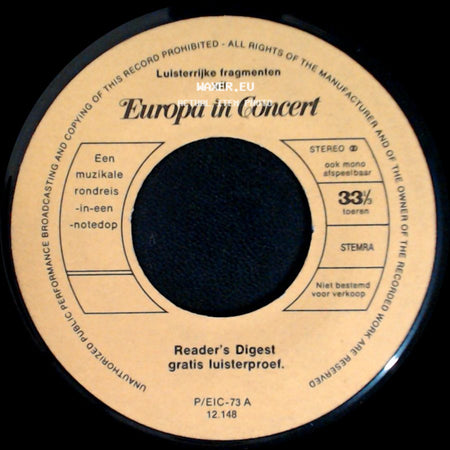 Unknown Artist - Europa In Concert / Unknown Title B side A