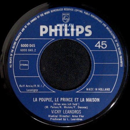 Vicky Leandros - Après Toi / La Poupée, Le Prince Et La Maison side B