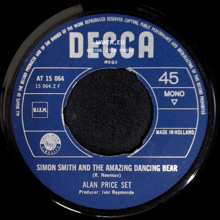 Alan Price Set - Simon Smith And The Amazing Dancing Bear / Tickle Me side A