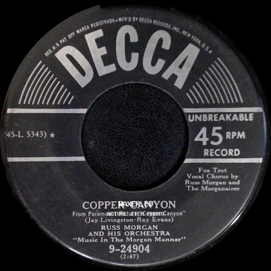 Russ Morgan And His Orchestra - Sentimental Me / Copper Canyon side B