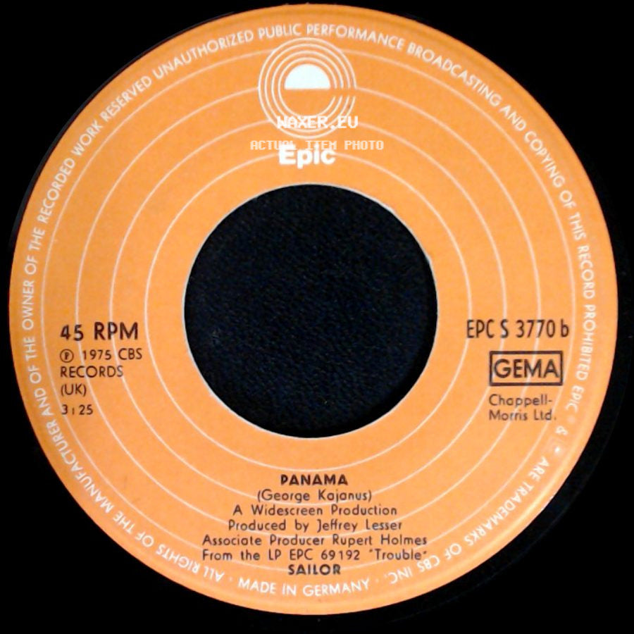Sailor - Panama / A Glass Of Champagne side A