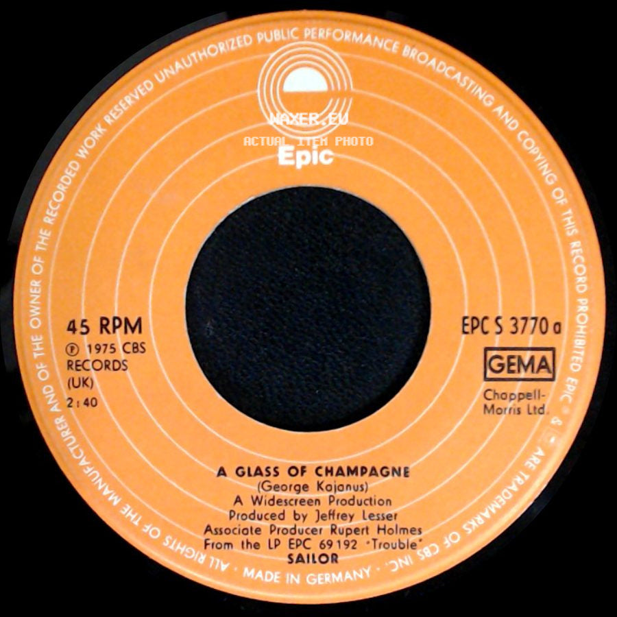 Sailor - Panama / A Glass Of Champagne side B