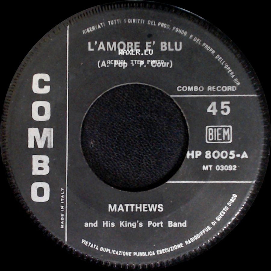 Matthews And His King's Port Band - Congratulations / L'amore E' Blu side B
