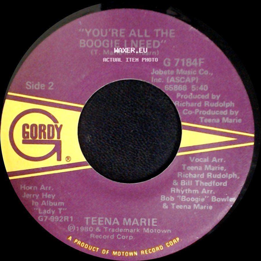 Teena Marie - Behind The Groove / You're All The Boogie I Need side B