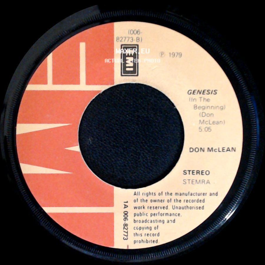 Don Mclean - Crying / Genesis (In The Beginning) side B