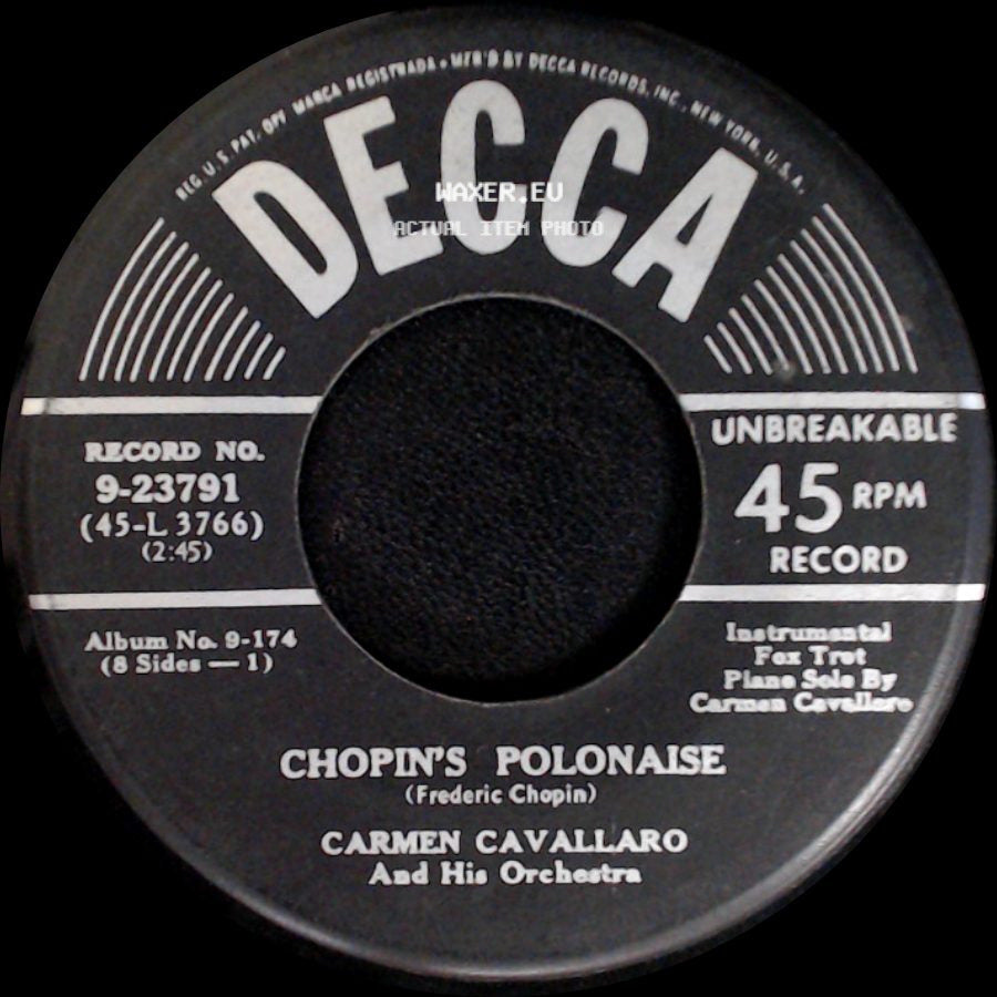 Carmen Cavallaro And His Orchestra - Warsaw Concerto / Chopin's Polonaise side B