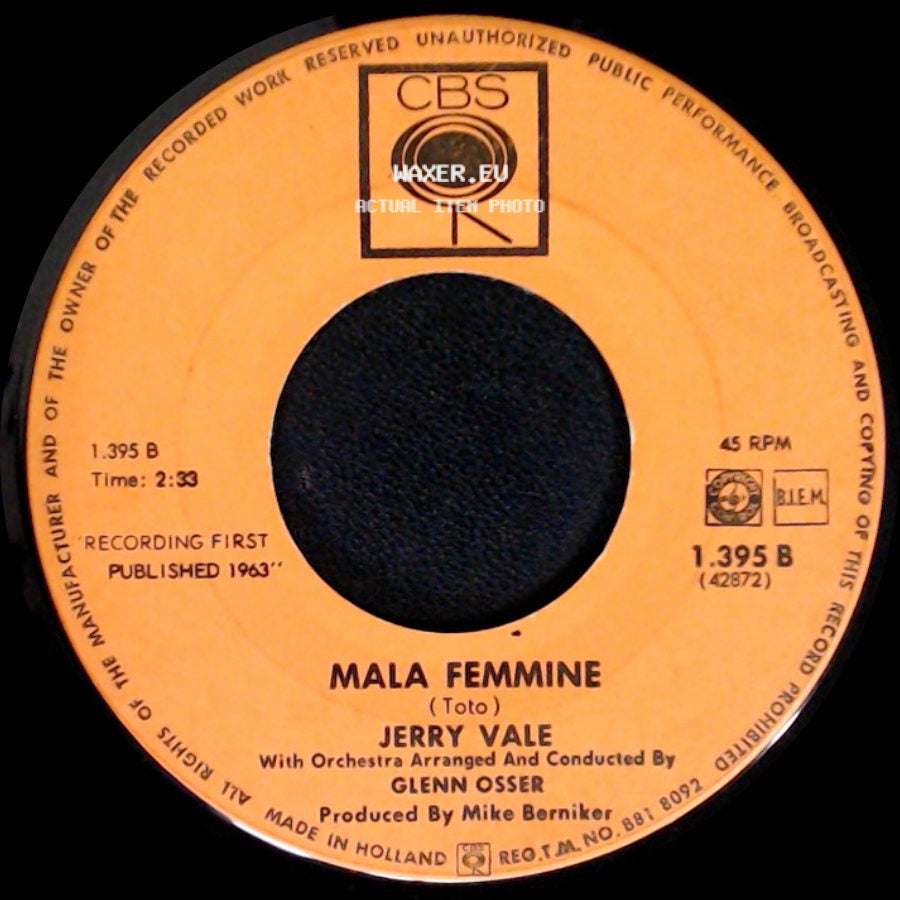 Jerry Vale - Mala Femmine / Maria Elena side A
