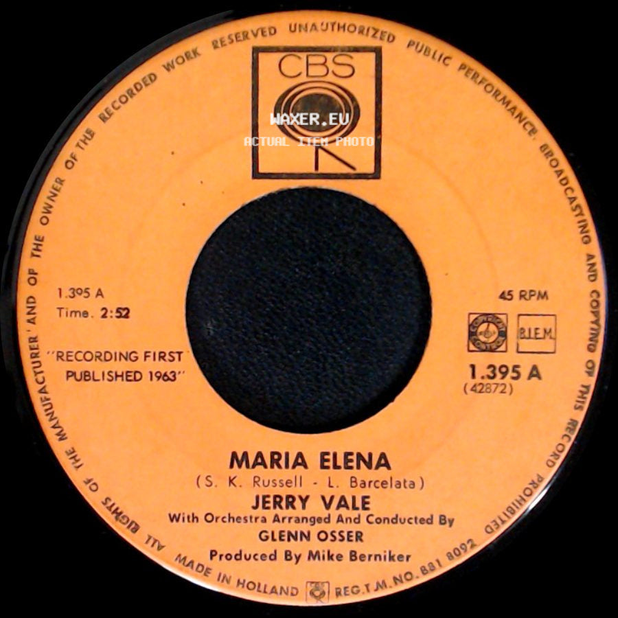 Jerry Vale - Mala Femmine / Maria Elena side B