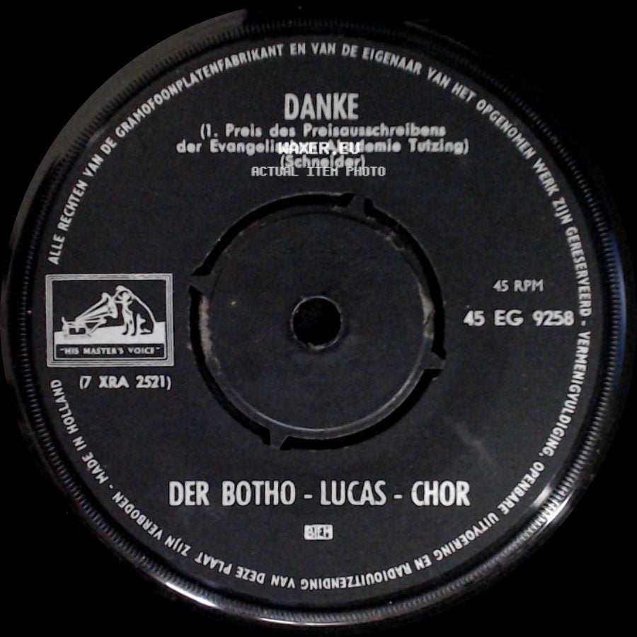 Der Botho - Lucas - Chor - Danke (1. Preis Des Preisausschreibens Der Evangelischen Akademie Tutzing) / Antwort Auf Alle Fragen side A