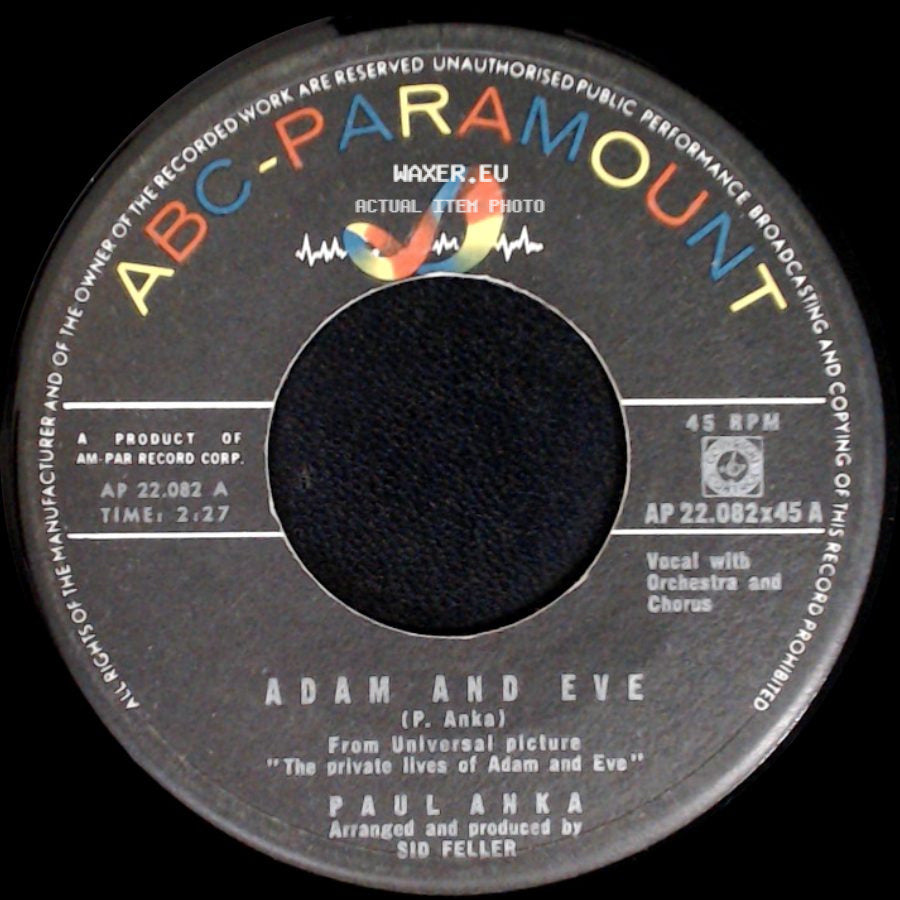 Paul Anka - Adam And Eve / Puppy Love side A