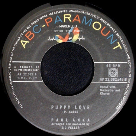 Paul Anka - Adam And Eve / Puppy Love side B
