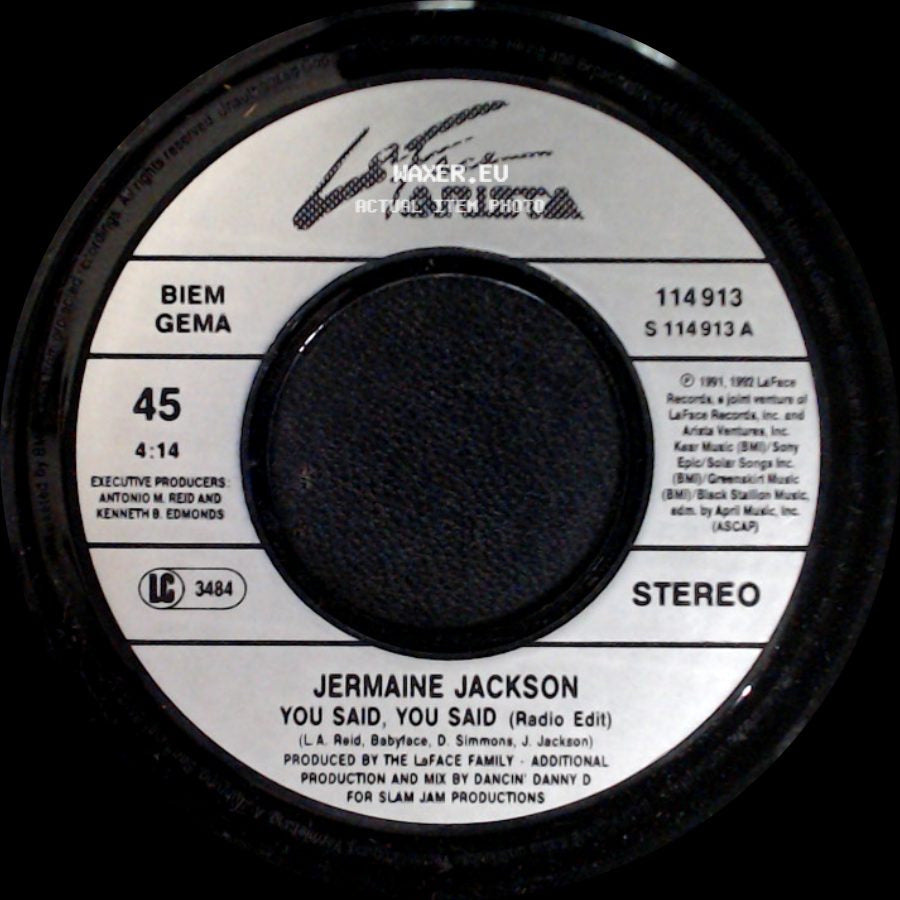 Jermaine Jackson - Word To The Badd!! (Original Version Edit) / You Said, You Said (Radio Edit) side B
