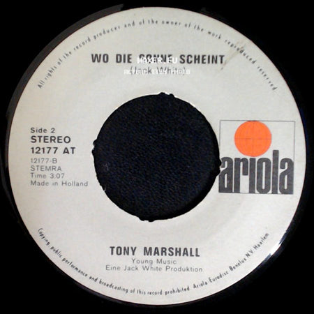 Tony Marshall - Ich Fang' Für Euch Den Sonnenschein / Wo Die Sonne Scheint side B