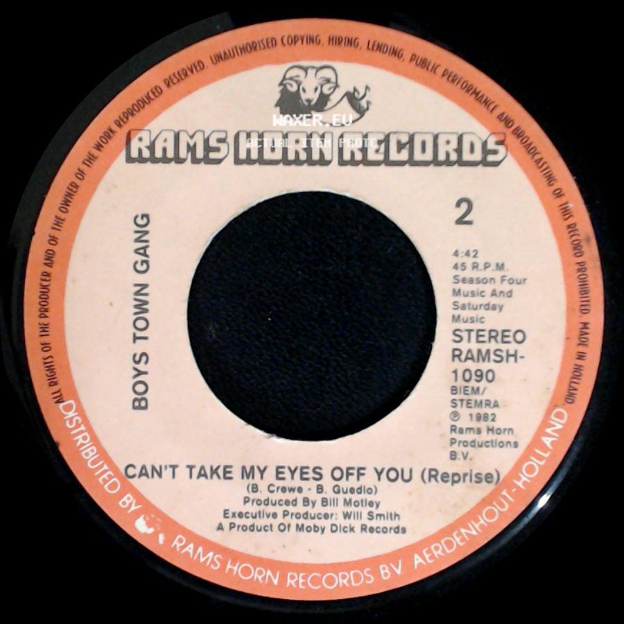 Boys Town Gang - Can't Take My Eyes Off You / Can't Take My Eyes Off You (Reprise) side B