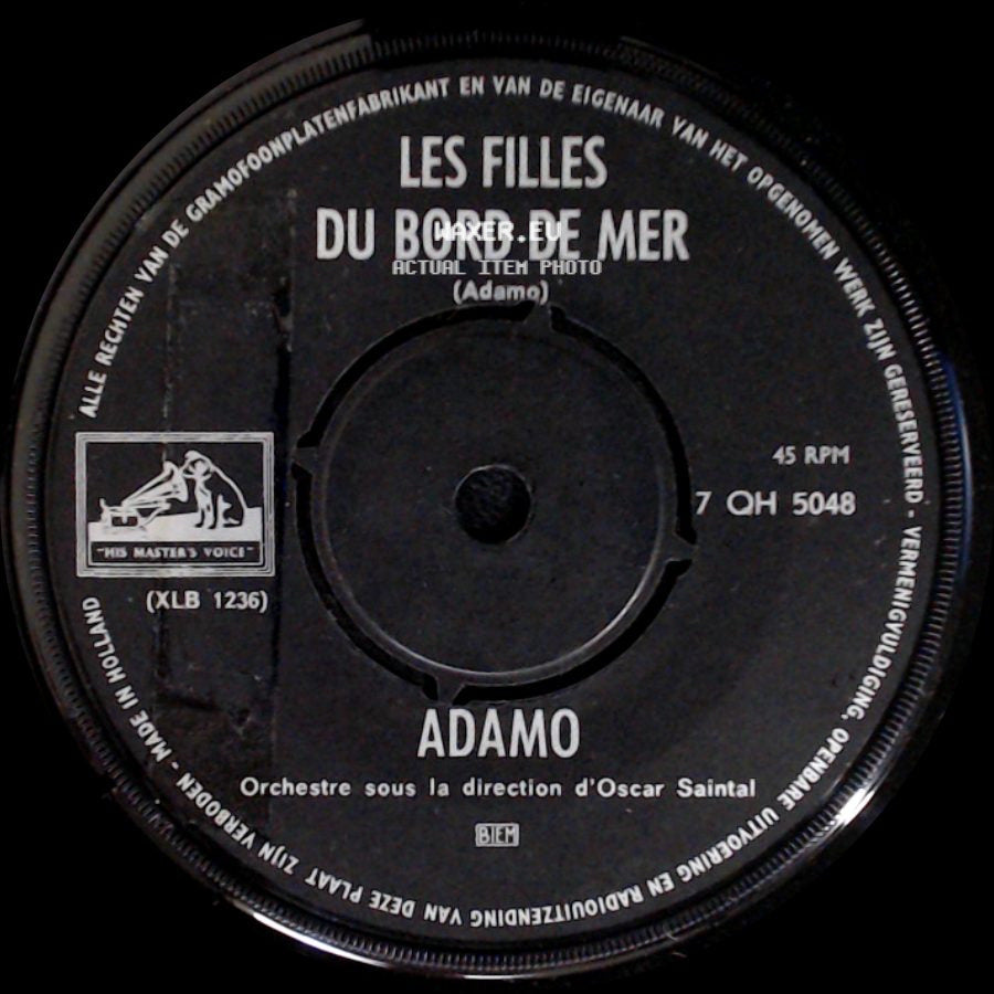 Adamo - Les Filles Du Bord De Mer / Le Grand Jeu side A