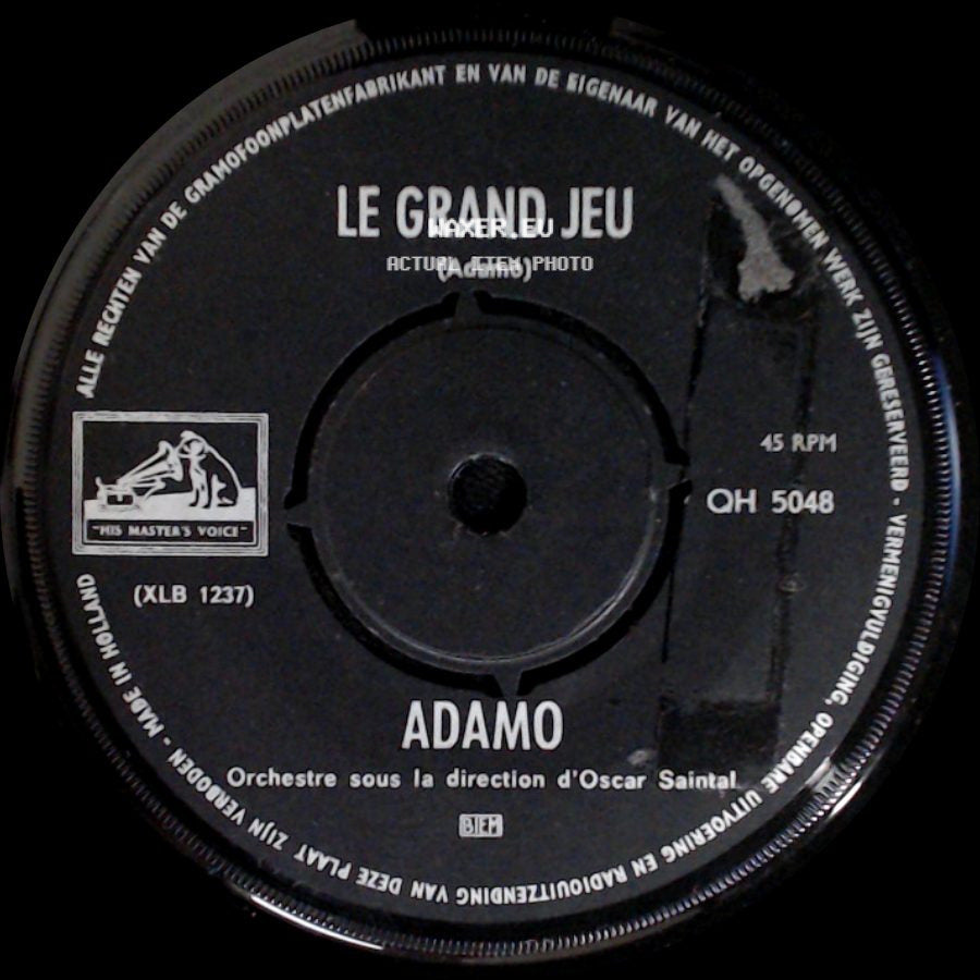 Adamo - Les Filles Du Bord De Mer / Le Grand Jeu side B